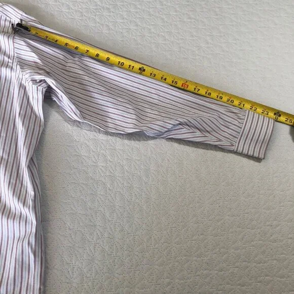 Brooks Brothers 1818 Mens Size 16 1/2 34 Shirt 100% Cotton Orange Blue Stripe - Picture 8 of 9